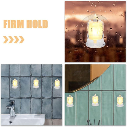 STOBAZA LED Candle Light Wall Hook - Secure Mounting with Transparent Suction Cups & Long Rod