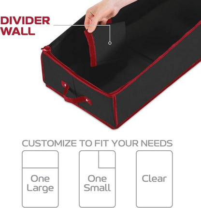 Christmas Wrapping Paper Organizer by [Brand Name] - Storage Bag with Straps & Pockets for 24 Rolls | Black Underbed Storage
