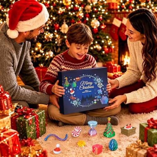 24pcs Fidget Toys Advent Calendar - Stress Relief Spiral Cone & Pyramid Set