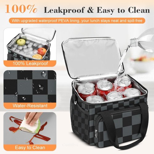Coobiiya Insulated Lunch Bag - Leakproof Portable Cooler for Men | Ideal for Camping, Travel & Beach