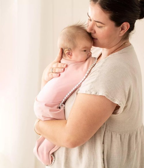 Love To Dream Swaddle UP Sleep Sack - Self-Soothing Design for Better Sleep | Medium 1.0 TOG, Dusty Pink (13-19 lbs)