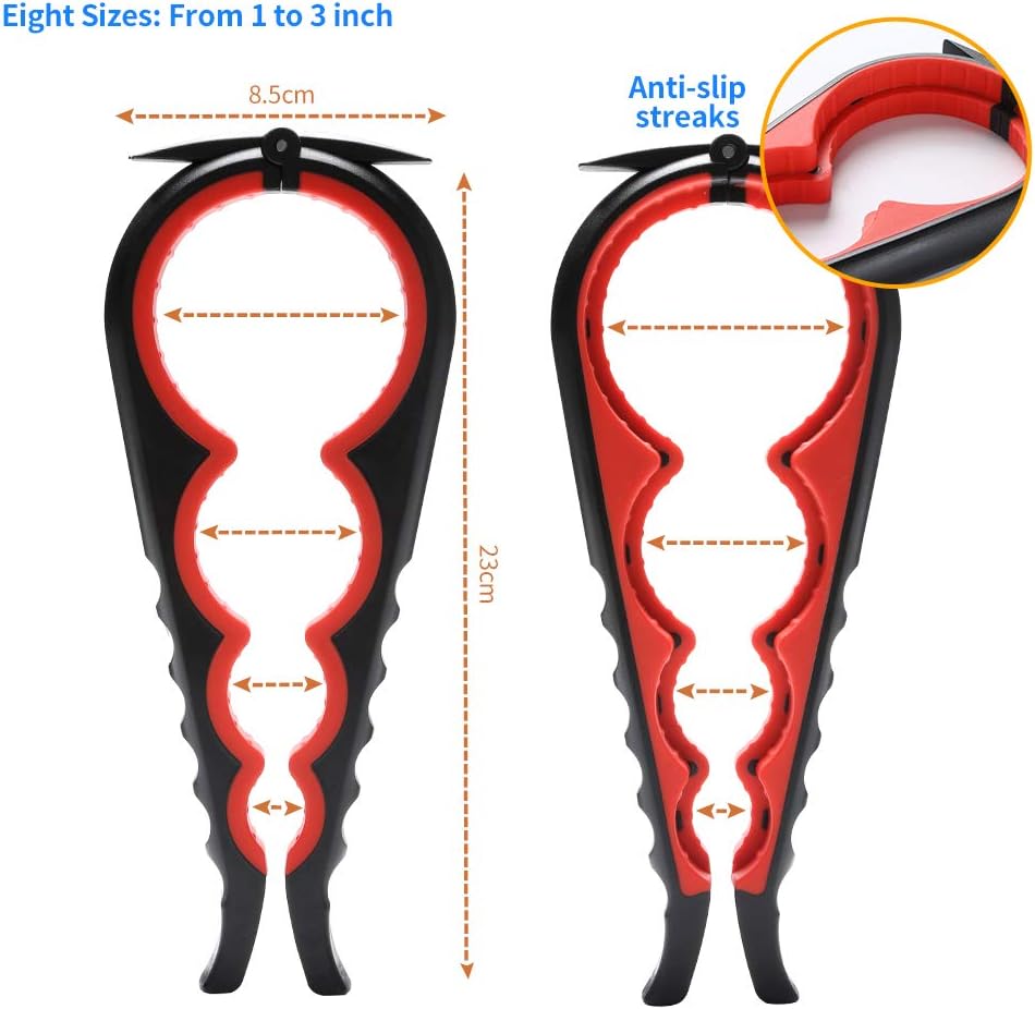 Skiennix Jar Opener - Effortless Grip for Seniors & Arthritis Sufferers | Black and Red