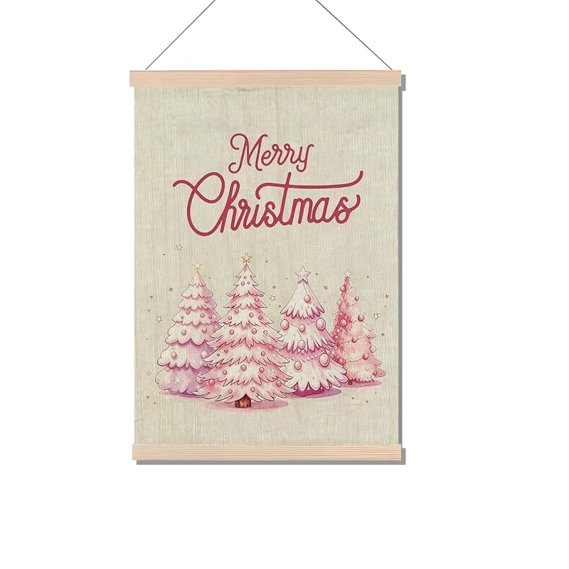 Ever-Going Tune Pink Christmas Canvas Wall Art Decor 12x16 Inches – Variation: Christmas Decor-4