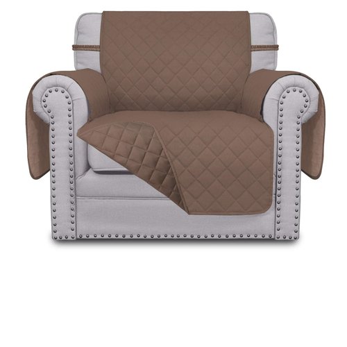 Easy-Going Chair Sofa Slipcover Reversible Sofa Cover Water Resistant Couch Cover Furniture Protector Cover with Elastic Straps for Pets Kids Children Dog Cat (Chair, Brown/Brown)