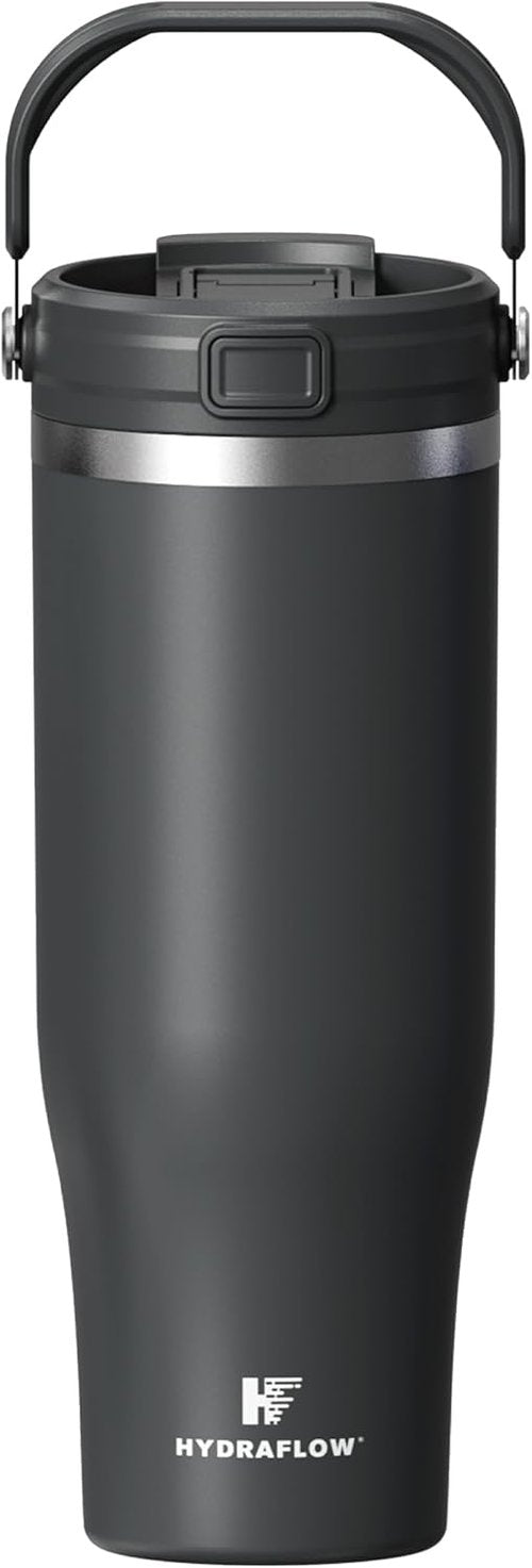 HYDRAFLOW 40 oz Insulated Travel Tumbler - Stainless Steel, Leakproof Design for Coffee & Tea - Graphite