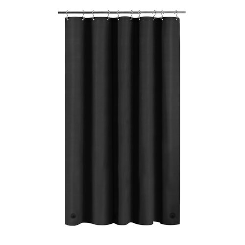 Barossa Design 54W x 78H Stall Shower Curtain Liner Black - Waterproof Lightweight PEVA Plastic Shower Liner with 3 Magnets & Metal Grommets - Black