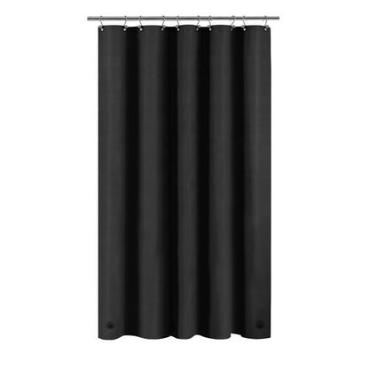 Barossa Design 54W x 78H Stall Shower Curtain Liner Black - Waterproof Lightweight PEVA Plastic Shower Liner with 3 Magnets & Metal Grommets - Black