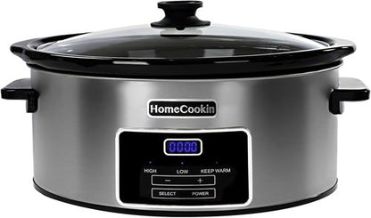 8-Quart Digital Programmable Slow Cooker - Perfect for Family Dinners | Serves 10+ People with Timer