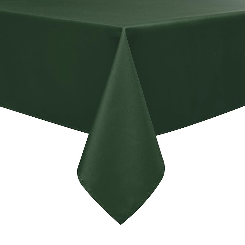 Hunter Green 60x84 Inch Tablecloth - Wrinkle-Resistant Polyester For Indoor & Outdoor Events (Variation: Hunter Green+60" x 84" Rectangular)