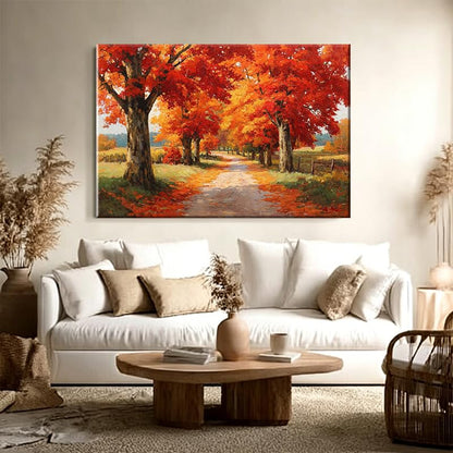 EverLasting Strokes Autumn Maple Tree Wall Art Canvas - 20x30in Fall Landscape
