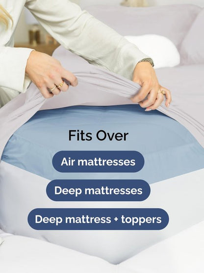 Extra Deep Cal King Sheet Set - 6 Piece Breathable and Cooling Sheets - Hotel Luxury Bedding for Women, Men, Kids & Teens - Easy Secure Fit - Soft and Wrinkle Free - Extra Deep Pockets - French Grey