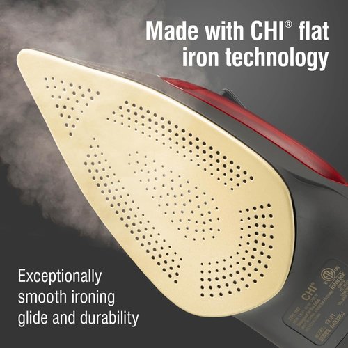 CHI Steam Iron - Powerful 1700 Watts with 300+ Steam Holes & Titanium Infused Soleplate | XL 10' Cord