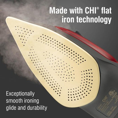 CHI Steam Iron - Powerful 1700 Watts with 300+ Steam Holes & Titanium Infused Soleplate | XL 10' Cord