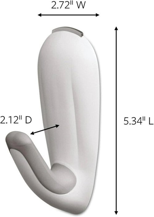 Command Bathroom Hook - Water-Resistant Strips for Damage-Free Organization | 1 Hook, 2 Strips