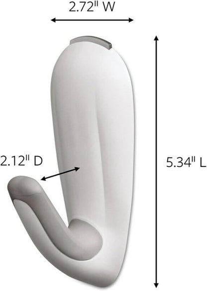 Command Bathroom Hook - Water-Resistant Strips for Damage-Free Organization | 1 Hook, 2 Strips