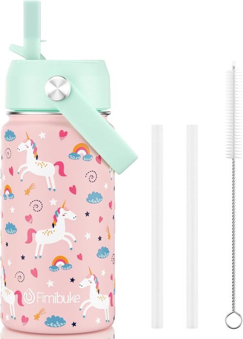 Fimibuke Kids Insulated Water Bottle - 14oz BPA-Free Stainless Steel Tumbler | Leak-Proof Unicorn Design