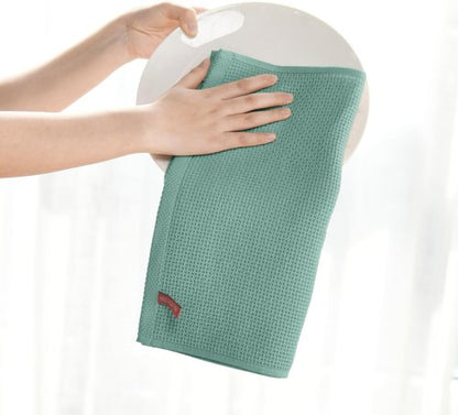 Artoid Mode 100% Cotton Kitchen Dish Cloths - Ultra Soft & Absorbent | Light Green, 12x12 Inch, Set of 6