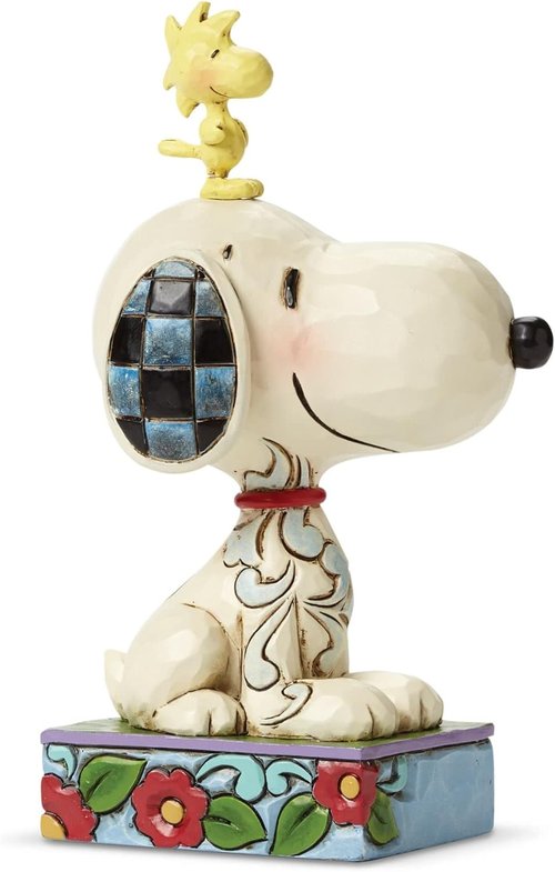 Enesco Peanuts Collection | Jim Shore Snoopy & Woodstock Figurine - Handcrafted 5-Inch Collectible Decor