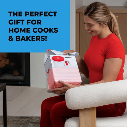 Skiennix Pancake Batter Dispenser - Easy Pour Tool for Perfect Pancakes, Waffles & Muffins - Red