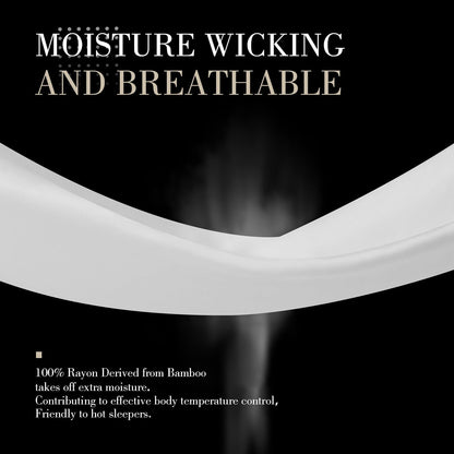 WishSmile Cooling Queen Pillowcases - Breathable Silky Soft Rayon from Bamboo, Moisture Wicking | White, 20x30 IN, Set of 2