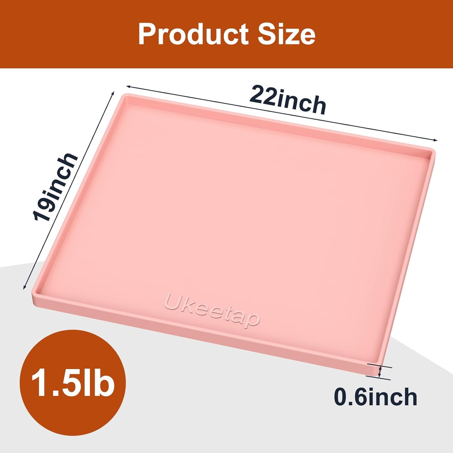Skiennix Extra Thick Waterproof Silicone Mat - 22" x 19" Under Sink Protector for Kitchen & Bathroom | Pink