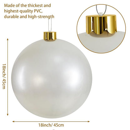 White 18" Inflatable Ornament - Oversized Christmas Yard Decoration