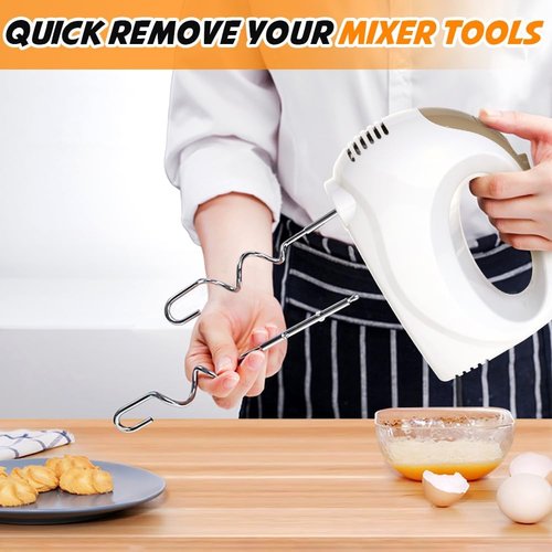 Hand Mixer - Skiennix 5-Speed Electric Kitchen Mixer with 5 Stainless Steel Accessories | Ivory