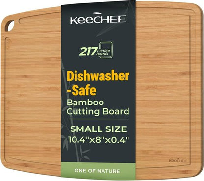 Keechee Bamboo Cutting Boards - Dishwasher Safe, Juice Groove Design | Durable & Lightweight for Fruits, Vegetables & Cheese