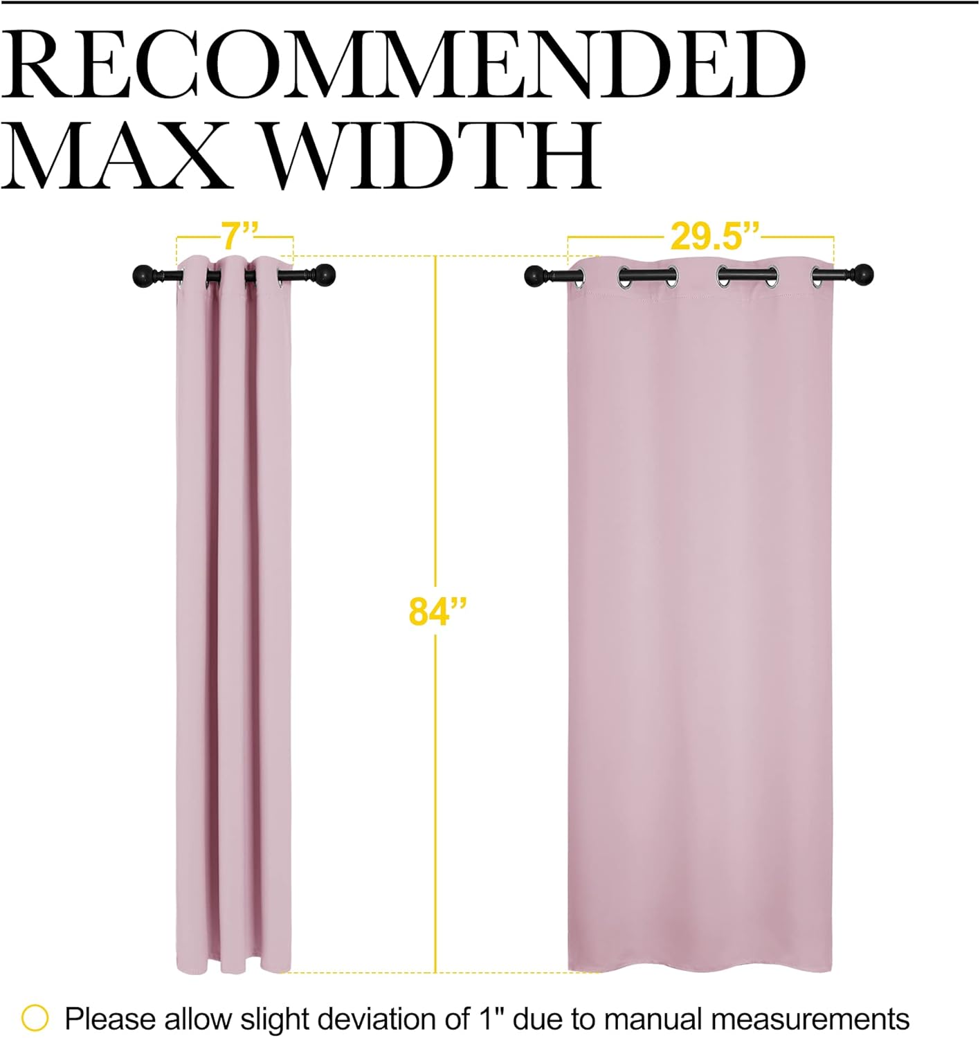 NICETOWN Blackout Curtains - Thermal Insulated Grommet Panels for Girls Room | Lavender Pink, 34 x 84 Inches