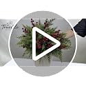 Artificial Christmas Norfolk Pine & Red Berry Stems - Green - 6 Bundles