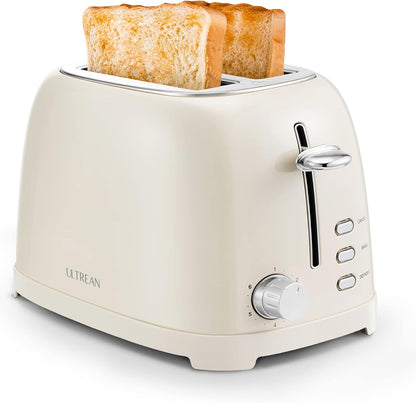 Ultrean 2-Slice Toaster - Extra-Wide Slot for Bagels & Waffles | Stainless Steel with 6 Browning Settings