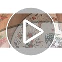 48 Inch Rustic Christmas Tree Skirt with Deer and Poinsettia Print