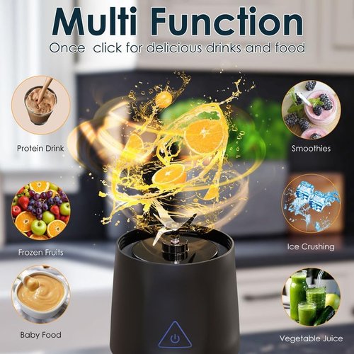 Black Knight Personal Blender - Cordless 24oz Portable Juicer for Smoothies & Fresh Juices - Self-Cleaning, BPA-Free