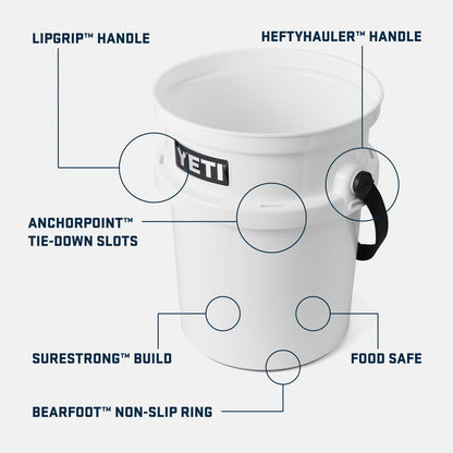 YETI Loadout 5-Gallon Bucket, Impact Resistant Fishing/Utility Bucket