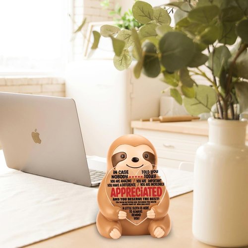 FOKCBOCM Sloth Figurine - Inspirational Gift for Friends & Coworkers | Encouragement Collectible