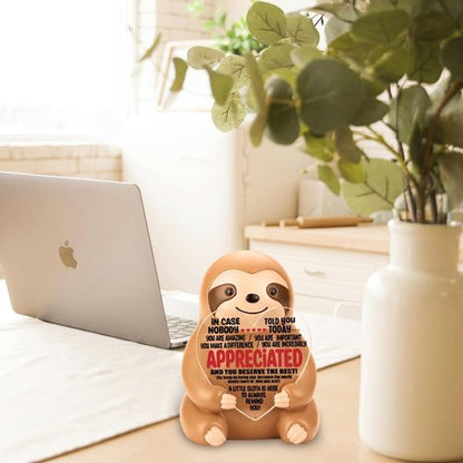 FOKCBOCM Sloth Figurine - Inspirational Gift for Friends & Coworkers | Encouragement Collectible