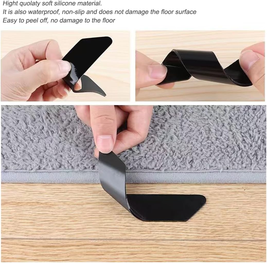 Rug Grippers | 24 Pack Dual-Sided Carpet Sticky Pads - Keeps Area Rugs Secure on Hardwood Floors