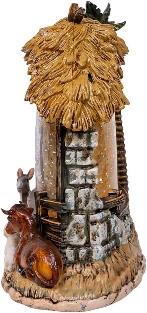 Kurt S. Adler 8-Inch Battery Operated Nativity Scene | Lighted with Spinning Glitter Water