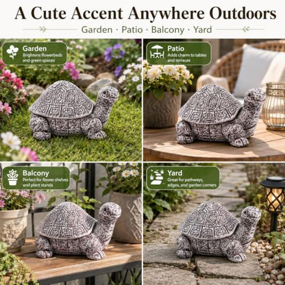 Large Brown Weatherproof Turtle Hide a Key - Outdoor Discreet Garden Security