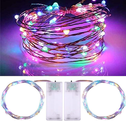 Skiennix Waterproof LED String Lights - 2 Pack 20ft 60 LED Fairy Lights | Multicolor Copper Wire Decor