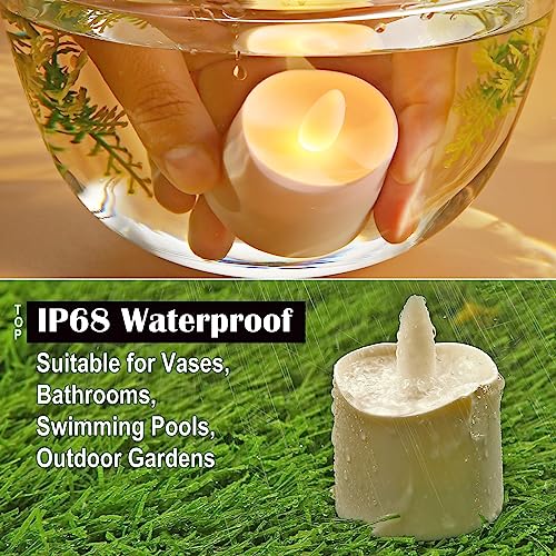 Yellow Flameless Candles with Remote & Rechargeable Waterproof Battery - 6pcs