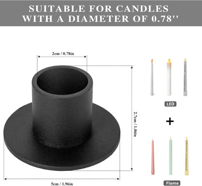 Skiennix Black Candle Holders - Retro Candlestick Set for Home Decor | Perfect for Weddings & Gifts