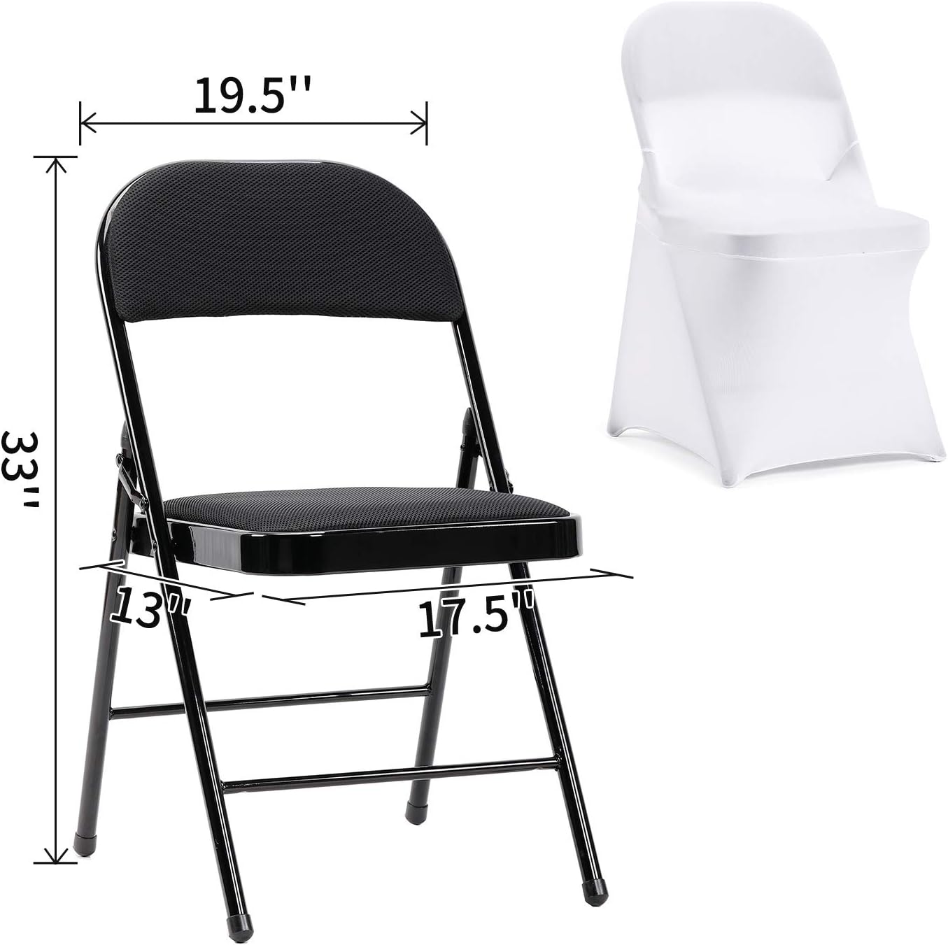 Peomeise Stretch Spandex Folding Chair Covers - Elegant White for Weddings & Events | 12-Pack