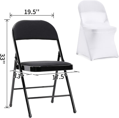 Peomeise Stretch Spandex Folding Chair Covers - Elegant White for Weddings & Events | 12-Pack