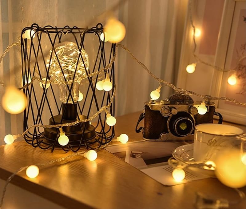 Warm White 20ft USB Powered Globe String Lights — 40 LED Fairy Lights for Indoor Outdoor Decor