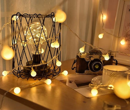 Warm White 20ft USB Powered Globe String Lights — 40 LED Fairy Lights for Indoor Outdoor Decor