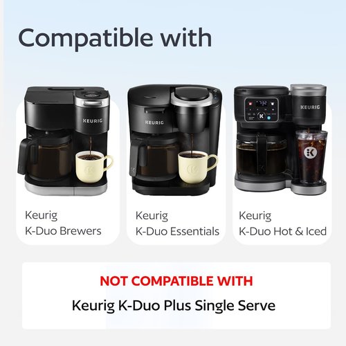 Keurig Reusable K-Duo Coffee Filter - Permanent Carafe Basket for Hot & Iced Brewing | Gen 2 Compatible