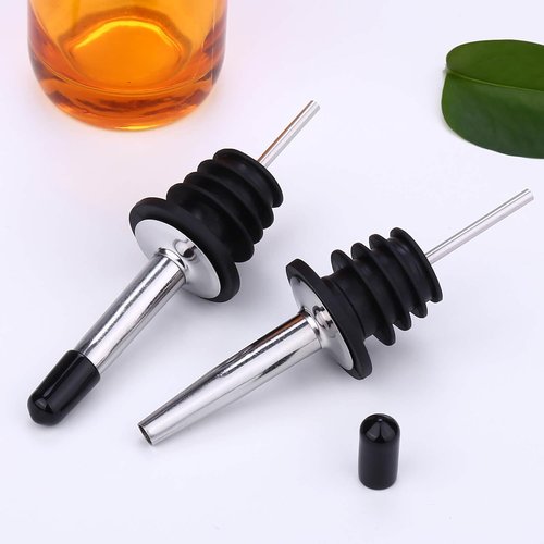 180PCS Pourers Dust Covers, Pour Spot Caps, Liquor Spout Covers, Olive Oil Liquor Bottle Pour Spout Cover, Black Rubber Pourer Cap,Wine Pourers Cover