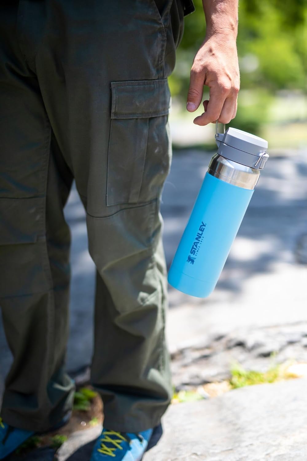 Stanley Quick Flip GO Water Bottle 24 oz - Leakproof & Insulated Stainless Steel | BPA-Free | Azure