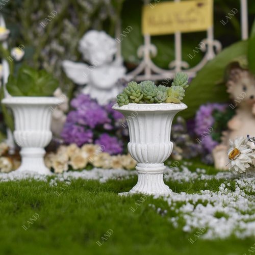 iLAND Miniature Dollhouse Accessories - 2pcs Dollhouse Plants with Dry Flowers | Mini Urn Planters